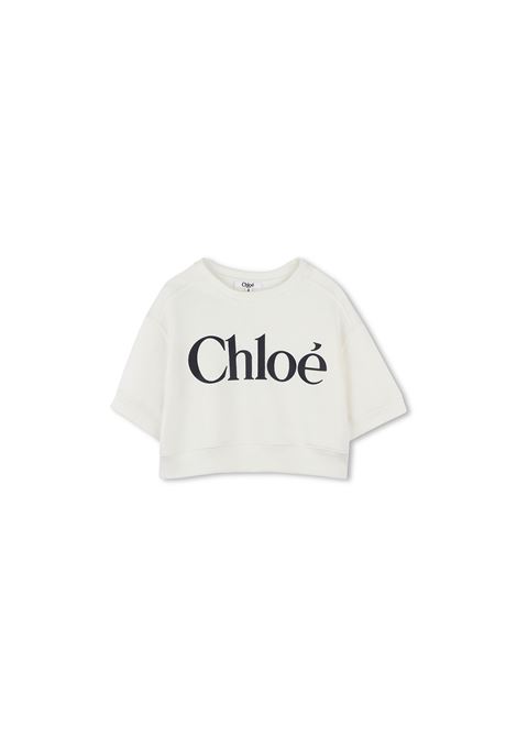 Felpa Bianca Con Logo CHLOÉ KIDS | C20478117